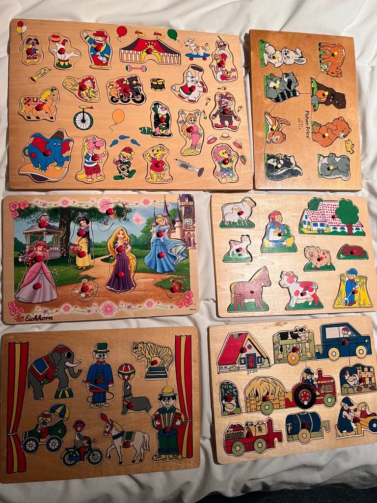 Houten inlegpuzzels, Ophalen