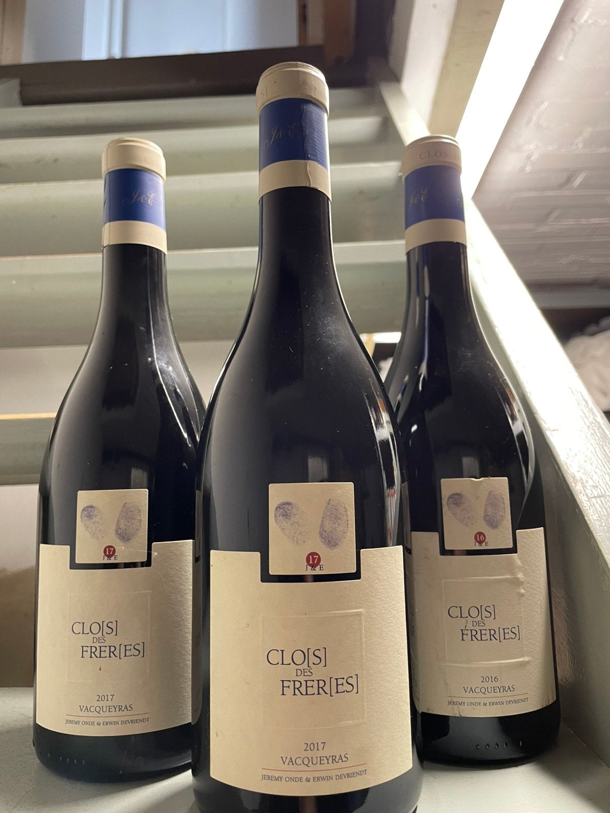 3 flessen Clo(s) des Frèr(es) Vacqueyras, Verzamelen, Ophalen of Verzenden, Nieuw, Frankrijk, Rode wijn