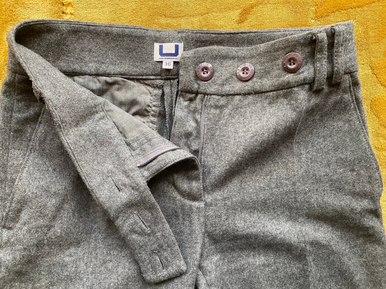 Pantalon en flanelle Adolfo Dominguez, Gris, Enlèvement ou Envoi, Taille 36 (S), Longs