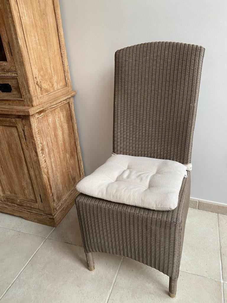 Set van 6 rotan stoelen in taupe met kussens – Topdeal!, Huis en Inrichting, Ophalen, Overige kleuren, Nieuw, Riet of Rotan