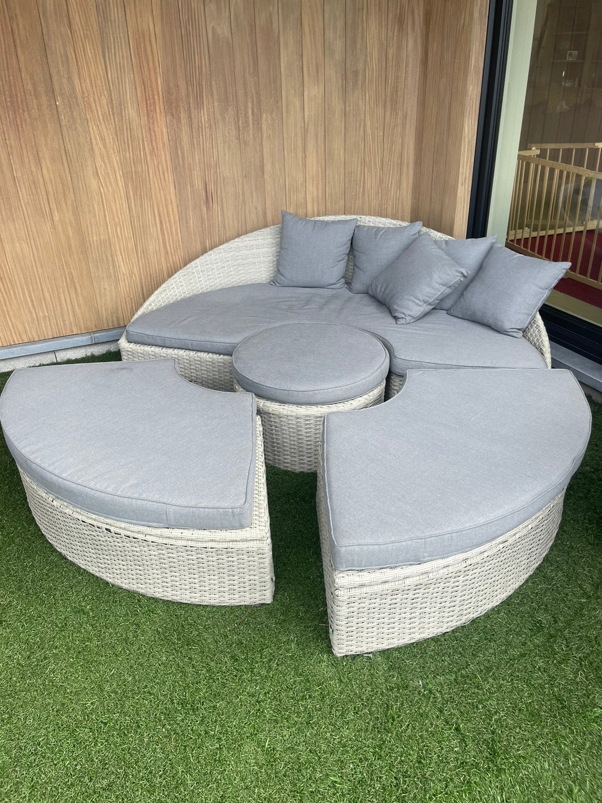 Tuinset loungeset rond, Tuin en Terras, Ophalen, Zo goed als nieuw, Loungeset