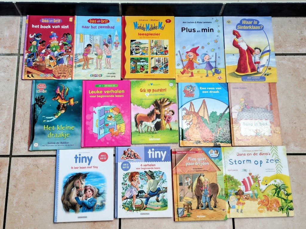 Boeken pakket AVI E3 (eind 1ste leerjaar) €2/stuk €20/alles, Boeken, Ophalen, Gelezen