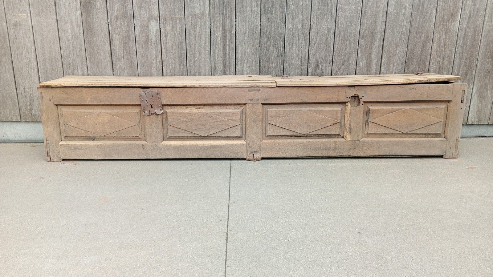 Antieke kist. Zitbank eik, Huis en Inrichting, Woonaccessoires | Kisten, Ophalen, ., ., .