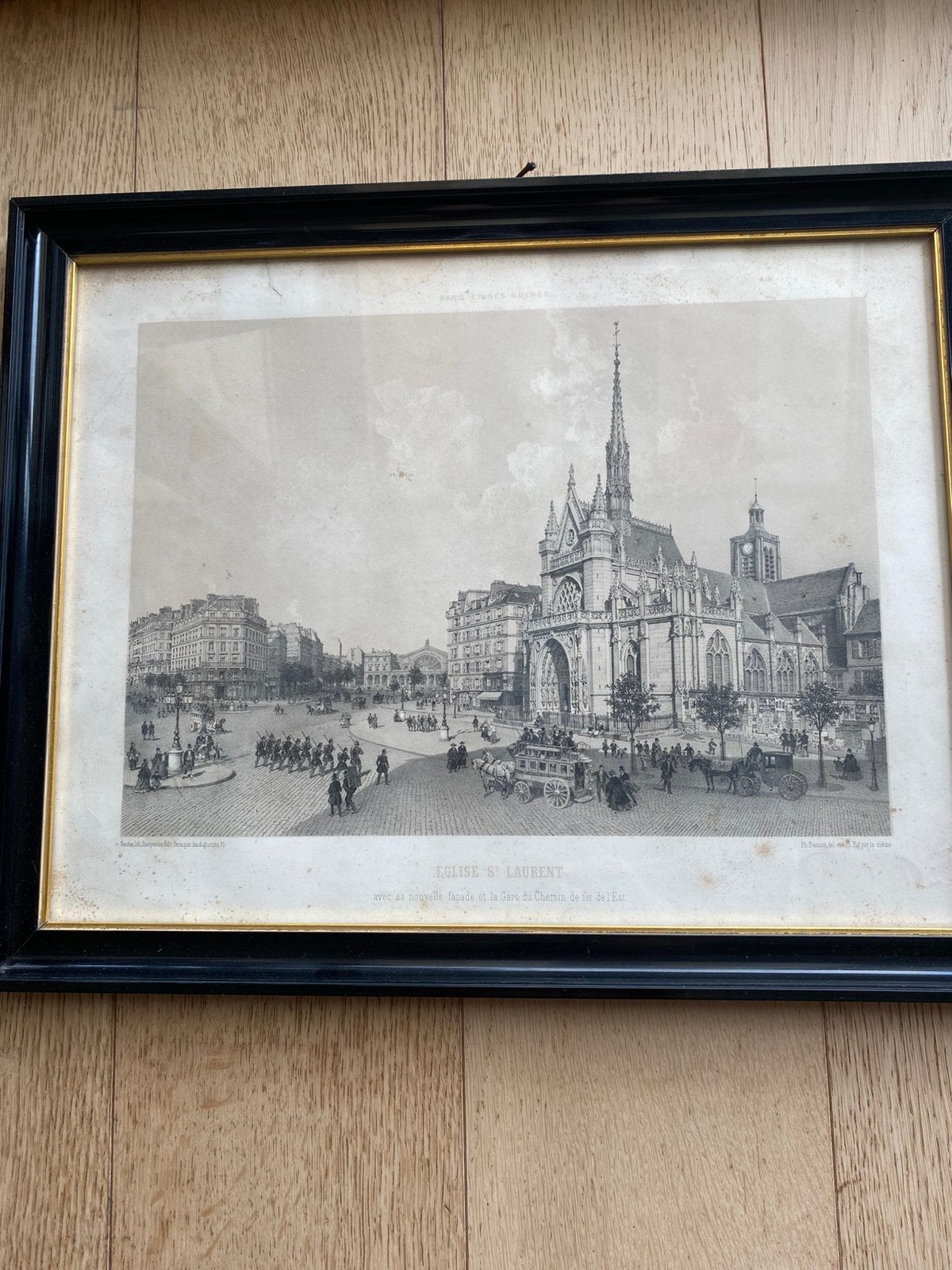 Oude kader met glas  zwart gelakt, Enlèvement
