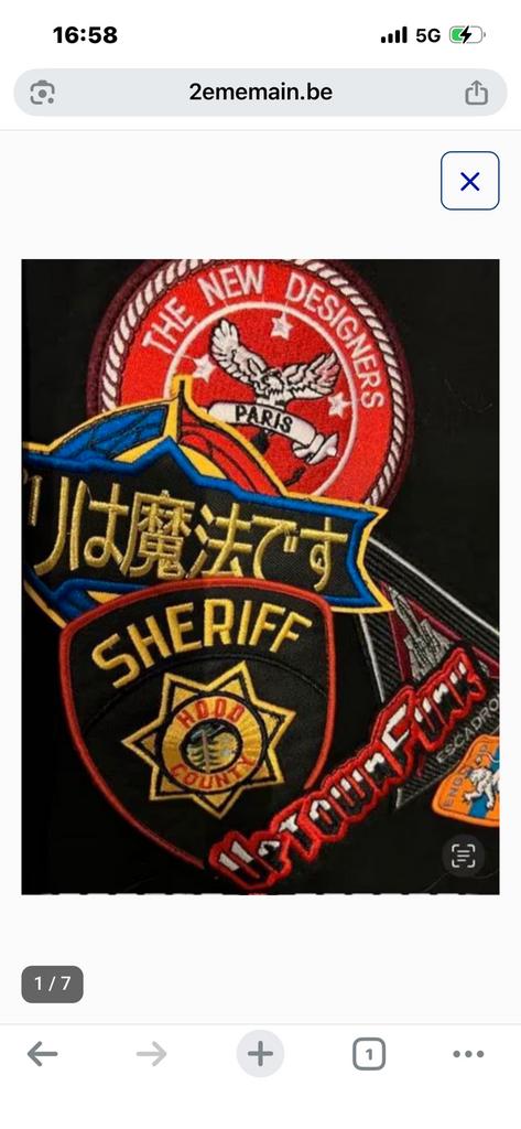T-shirt met geborduurde patches, Ophalen of Verzenden, Nieuw, Maat 56/58 (XL), Zwart