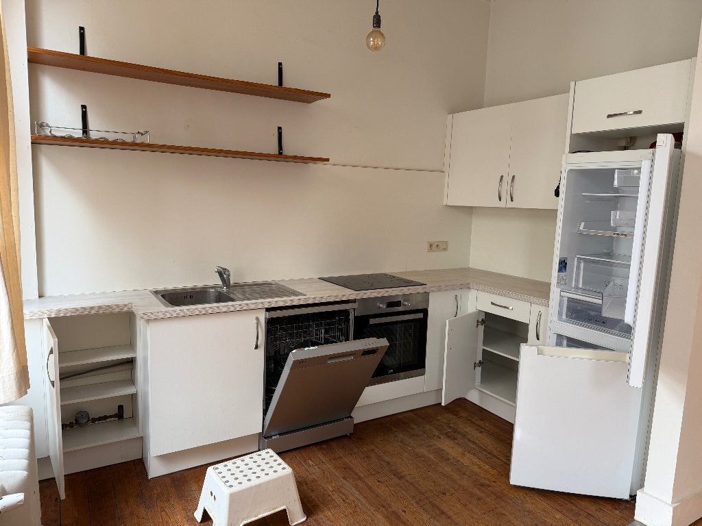 Cuisine, Enlèvement, Utilisé, Blanc, Cuisine d'angle
