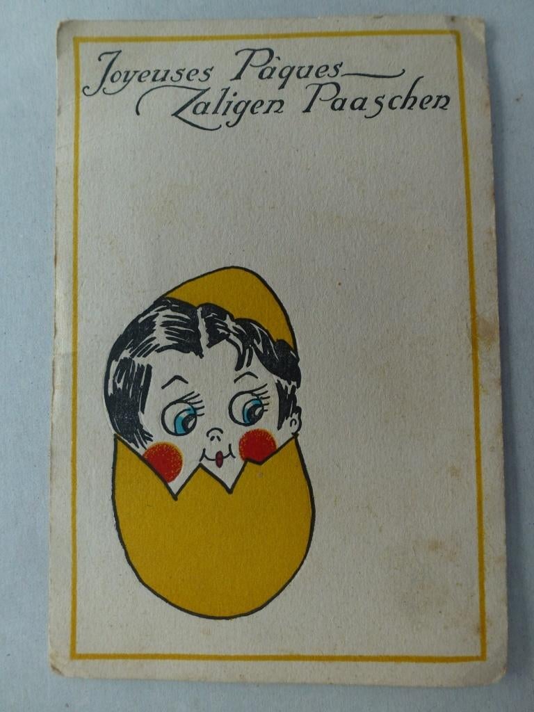 carte postale ancienne Joyeuses Pâques Zaligen Paaschen, Enlèvement ou Envoi, Non affranchie, (Jour de) Fête
