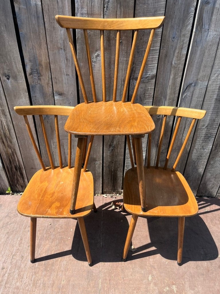 Chaises scandinaves vintage (100 en stock), Windsor, Enlèvement ou Envoi, Brun, Bois