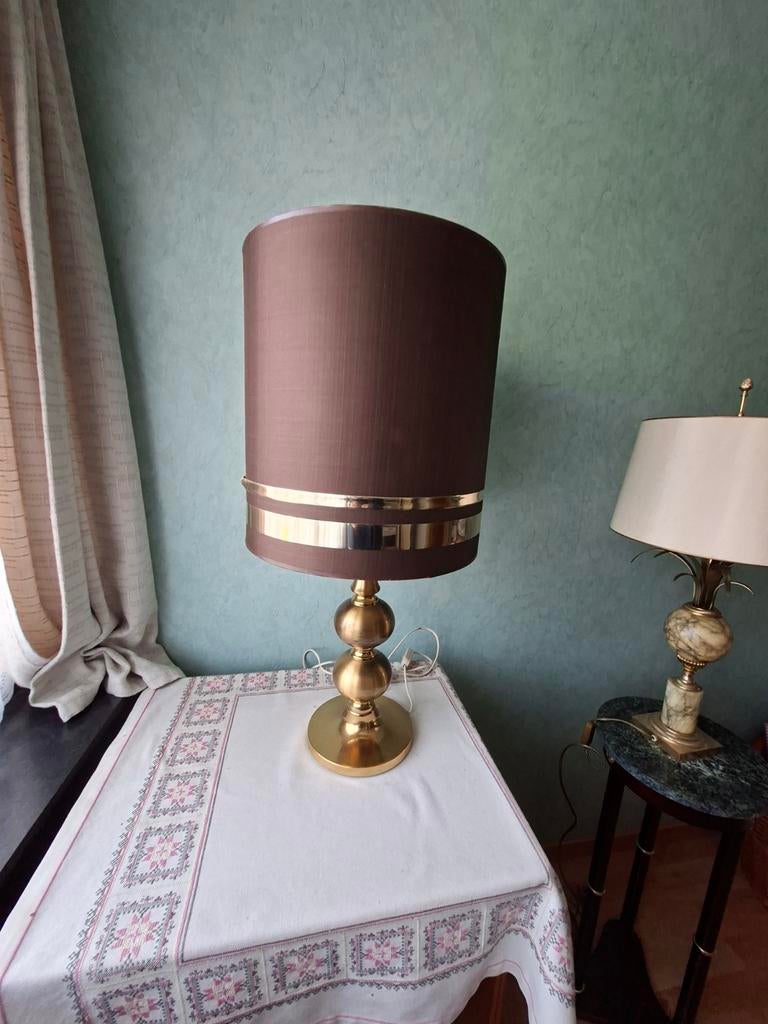 Vintage Gold  lamp, uit de 70'ties, Huis en Inrichting, Lampen | Tafellampen, Ophalen