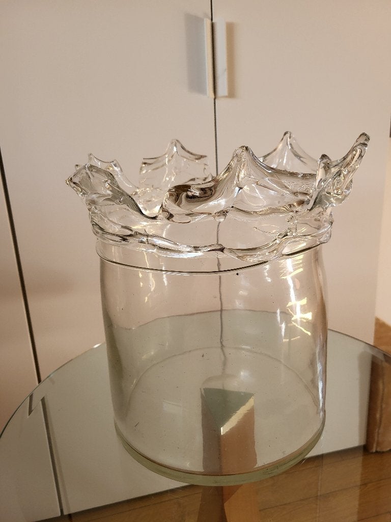 Vintage handgeblazen kroonvaas, Antiek en Kunst, Antiek | Vazen, Ophalen