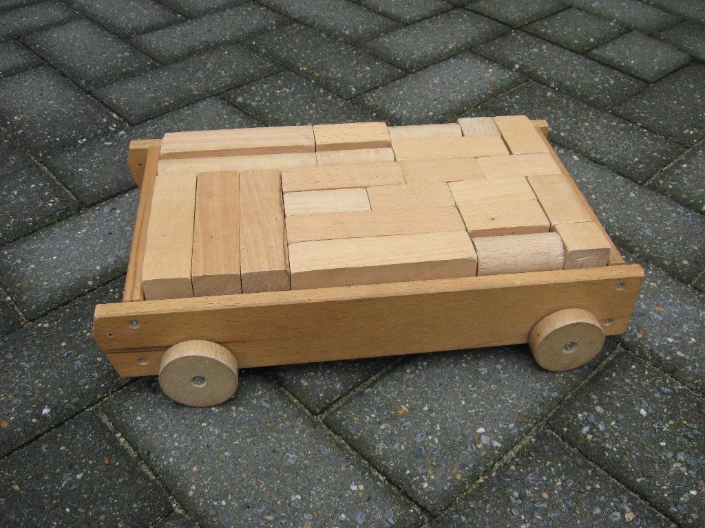 Blokkendoos hout, Ophalen, Gebruikt