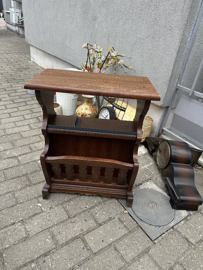 antiek houten tijdschriftenrek, Tijdschriftenrek, Ophalen, Gebruikt