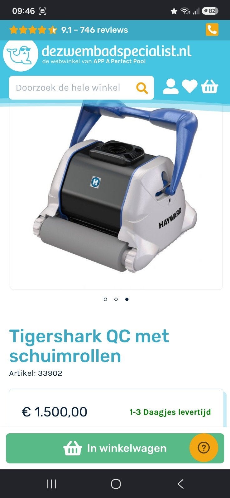 Zwembad robot Hayward  tiger shark QC, Tuin en Terras, Ophalen, Filter