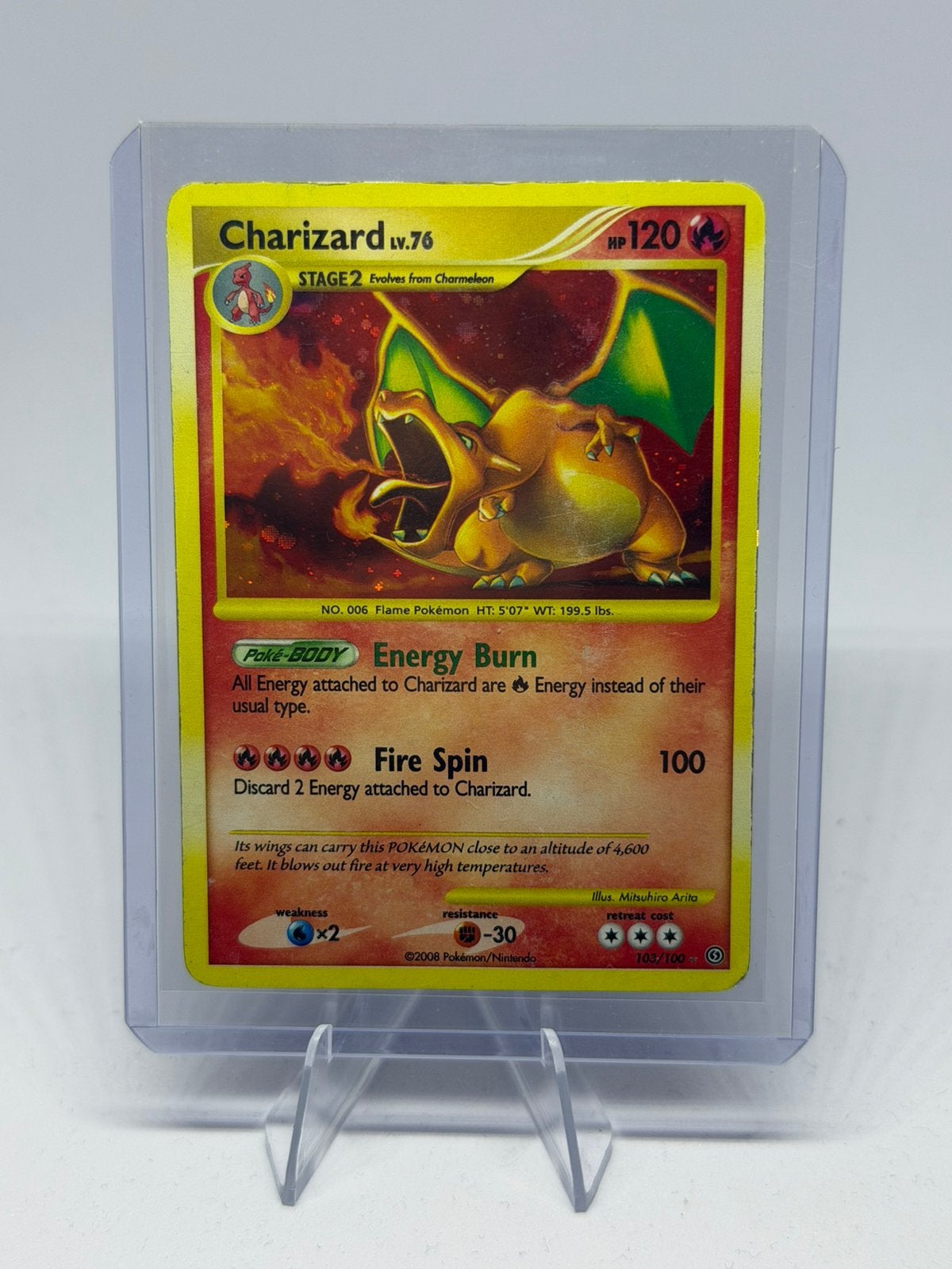 A vendre Charizard 103/100 Lv.76 120 CV version Holo 2008., Enlèvement ou Envoi, Cartes en vrac