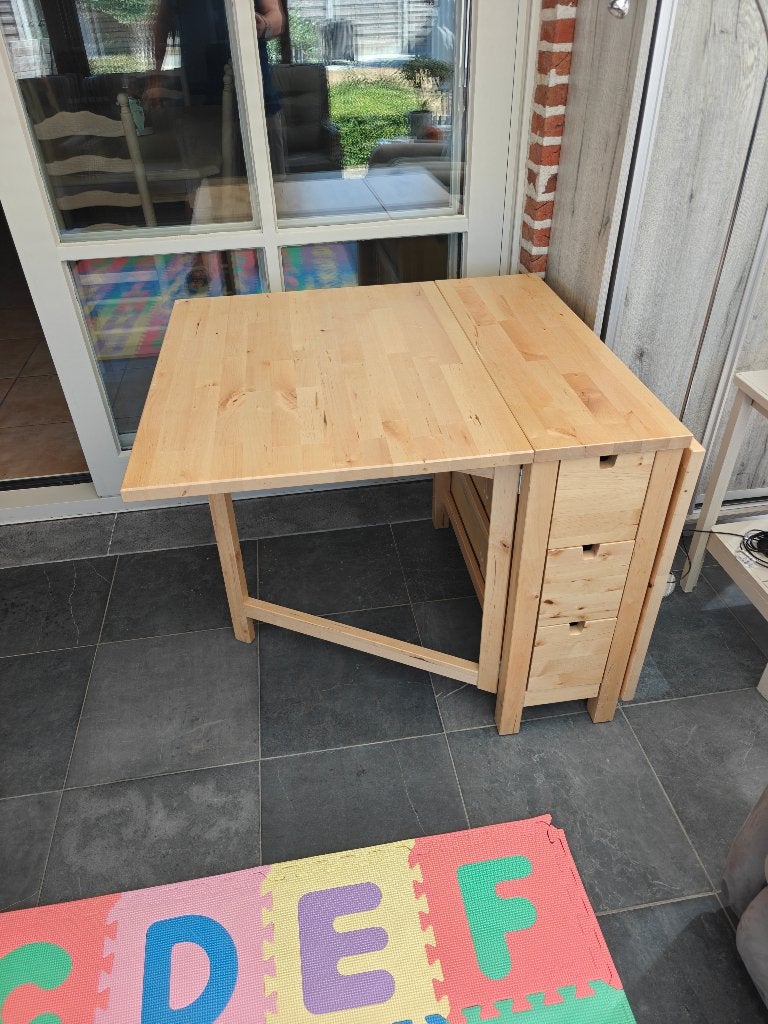 IKEA NORDEN Klaptafel 26/89/152x80 cm, Ophalen, 50 tot 100 cm, Zo goed als nieuw, 150 tot 200 cm