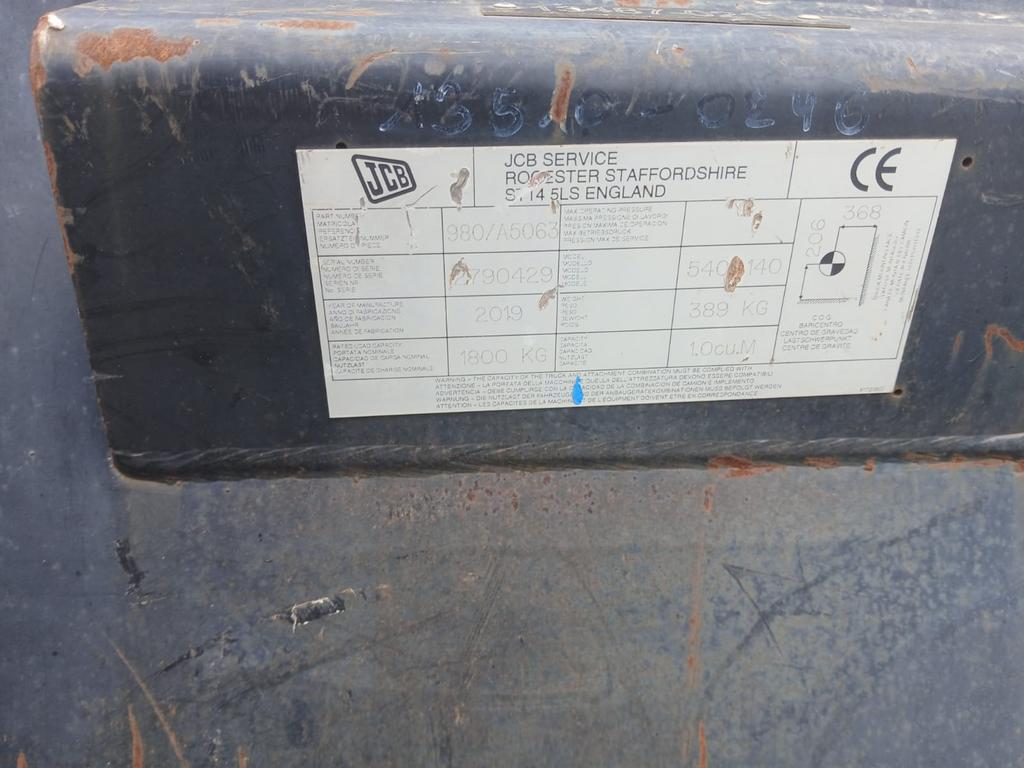 JCB laadbak / grondbak – 1800 kg – 1m³ – bouwjaar 2019, Ophalen