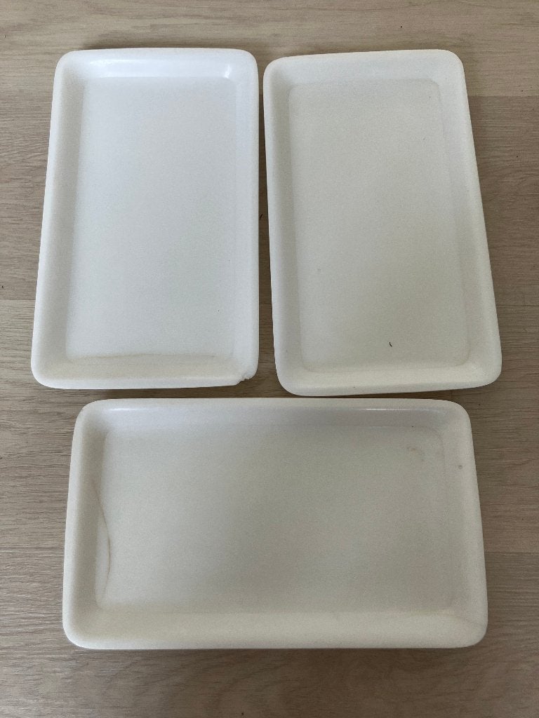 Schotel schotels 27 x 16 cm - 3 stuks - wit, Ophalen of Verzenden, Gebruikt