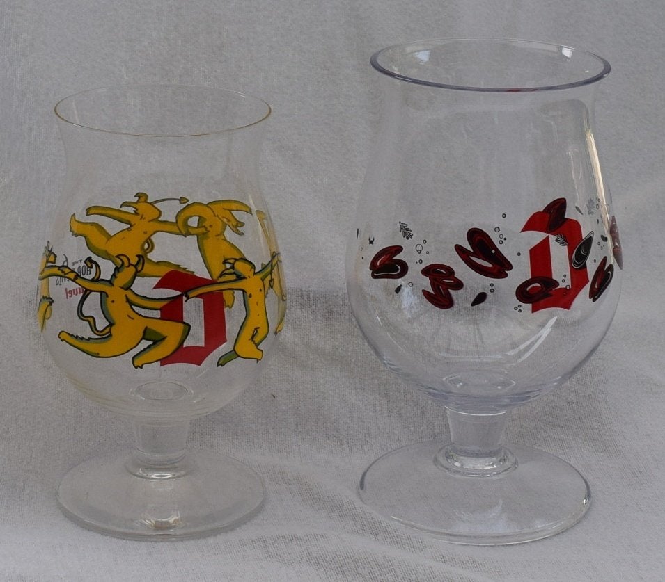 Duvel / 2 Glazen waarvan 1 in hardplastic / # 2, Verzamelen, Verzenden, Nieuw, Glas of Glazen, Duvel