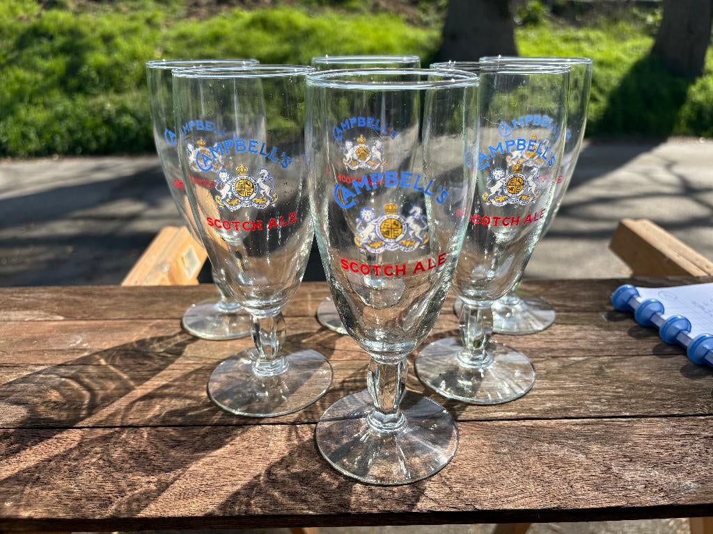Campbell's Scotch Ale (6 glazen), Verzamelen, Ophalen of Verzenden, Zo goed als nieuw, Glas of Glazen, Overige merken