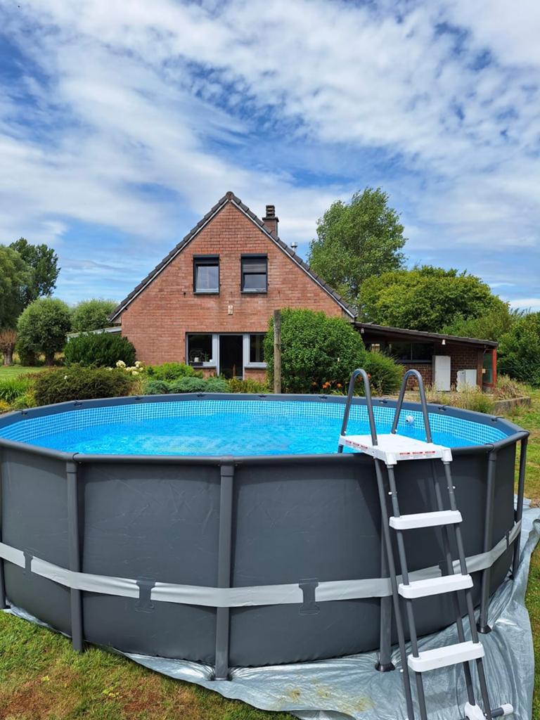 Intex zwembad 5,5m + filterpomp (volledige set), Tuin en Terras, Ophalen, Zo goed als nieuw