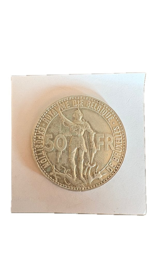 LEOPOLD III: Zilver 50 FRANCS 1935F Positie A, Ophalen of Verzenden, Zilver, Zilver