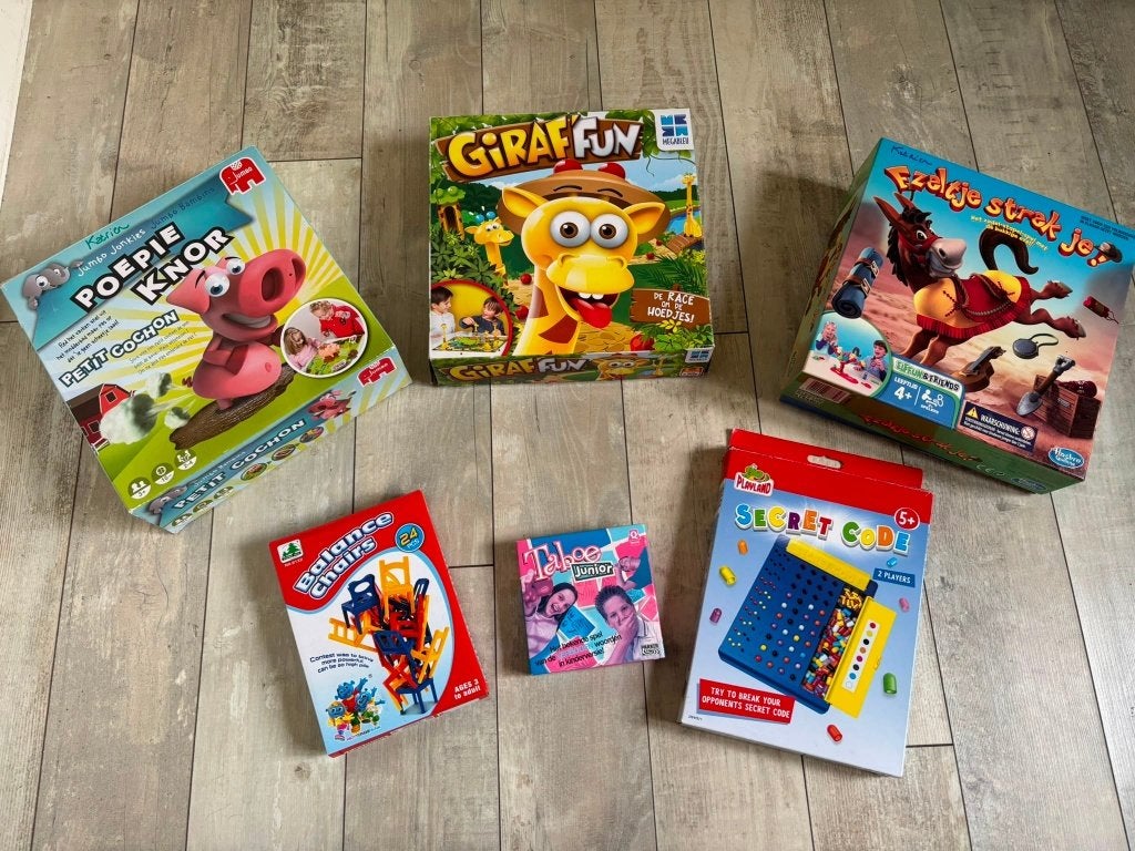 Set gezelschapspelletjes voor kinderen, Hobby en Vrije tijd, Gezelschapsspellen | Bordspellen, Ophalen, Gebruikt