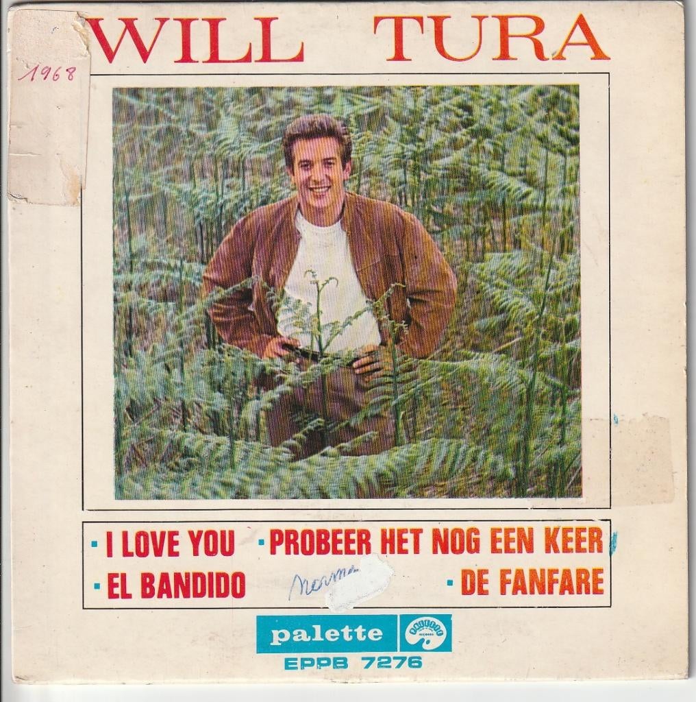 Will Tura - I love you - Mooie E P  - vanaf 2,50  euro, EP, Ophalen of Verzenden, Gebruikt, 7 inch