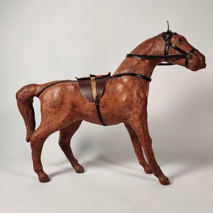 Paard in leder..Hand vervaardigd lederen paard, Ophalen of Verzenden