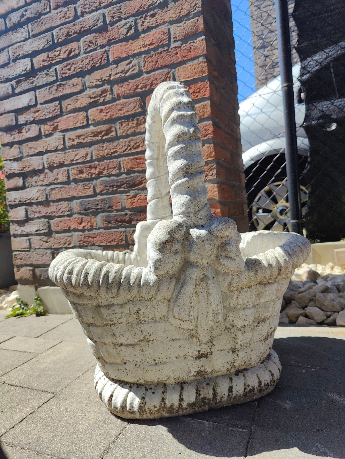 Decoratieve bloembak/mand met handvat., Tuin en Terras, Ophalen