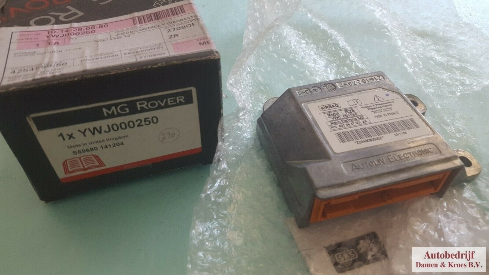 Airbagcomputer - Module ECU MG ZR 25 Nieuw YWJ000250, Neuf, -, -, MG