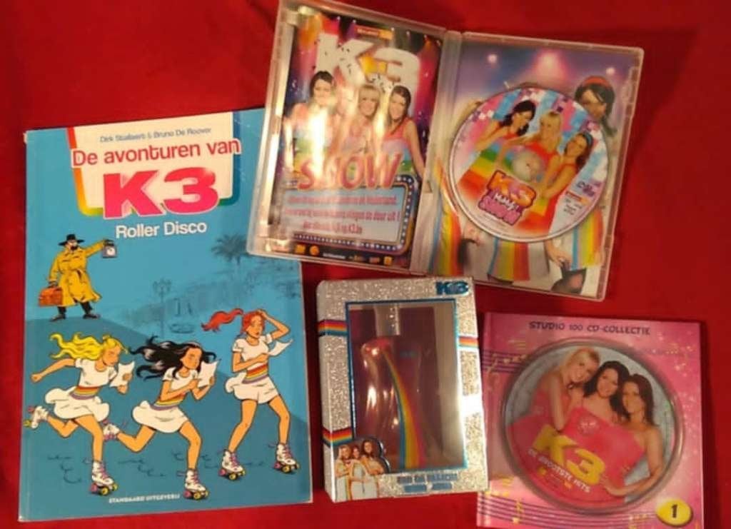 K3 set. parfum cd dvd strip. alles samen, Ophalen of Verzenden, Show