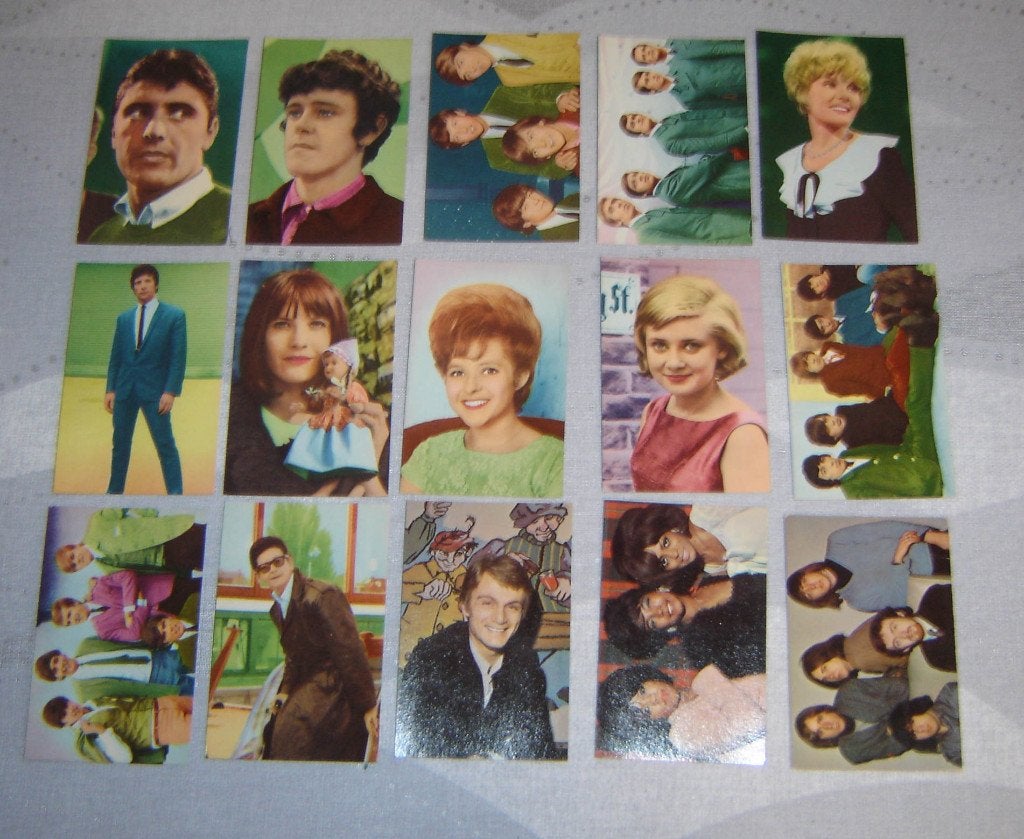 Chromos MAPLE LEAF Artiesten 1-50 met Auto op achterzijde, 1960 tot 1980, Gebruikt, Verzenden, Prent