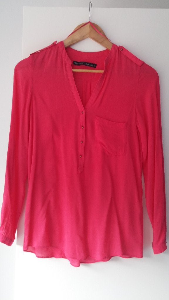 Fushia hemd van ZARA maat XS, in perfecte staat, Kleding | Dames, Zara, Ophalen of Verzenden, Zo goed als nieuw, Roze