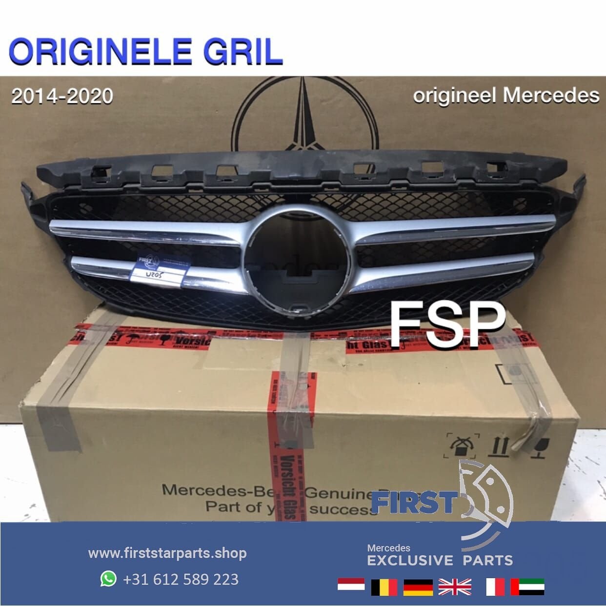 W205 C205 AVANT-GARDE BUMPER GRIL Mercedes C Klasse VOORBUMP, Utilisé, -, -, Enlèvement ou Envoi