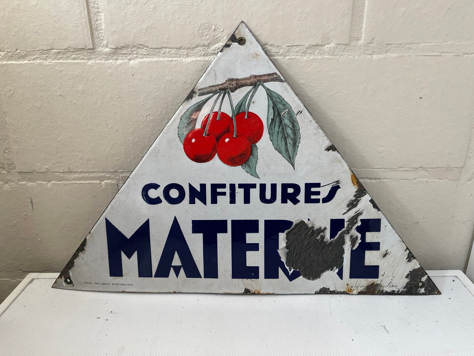 Emaille confitures Materne 1929 koekelberg klein formaat, Ophalen of Verzenden, Zo goed als nieuw