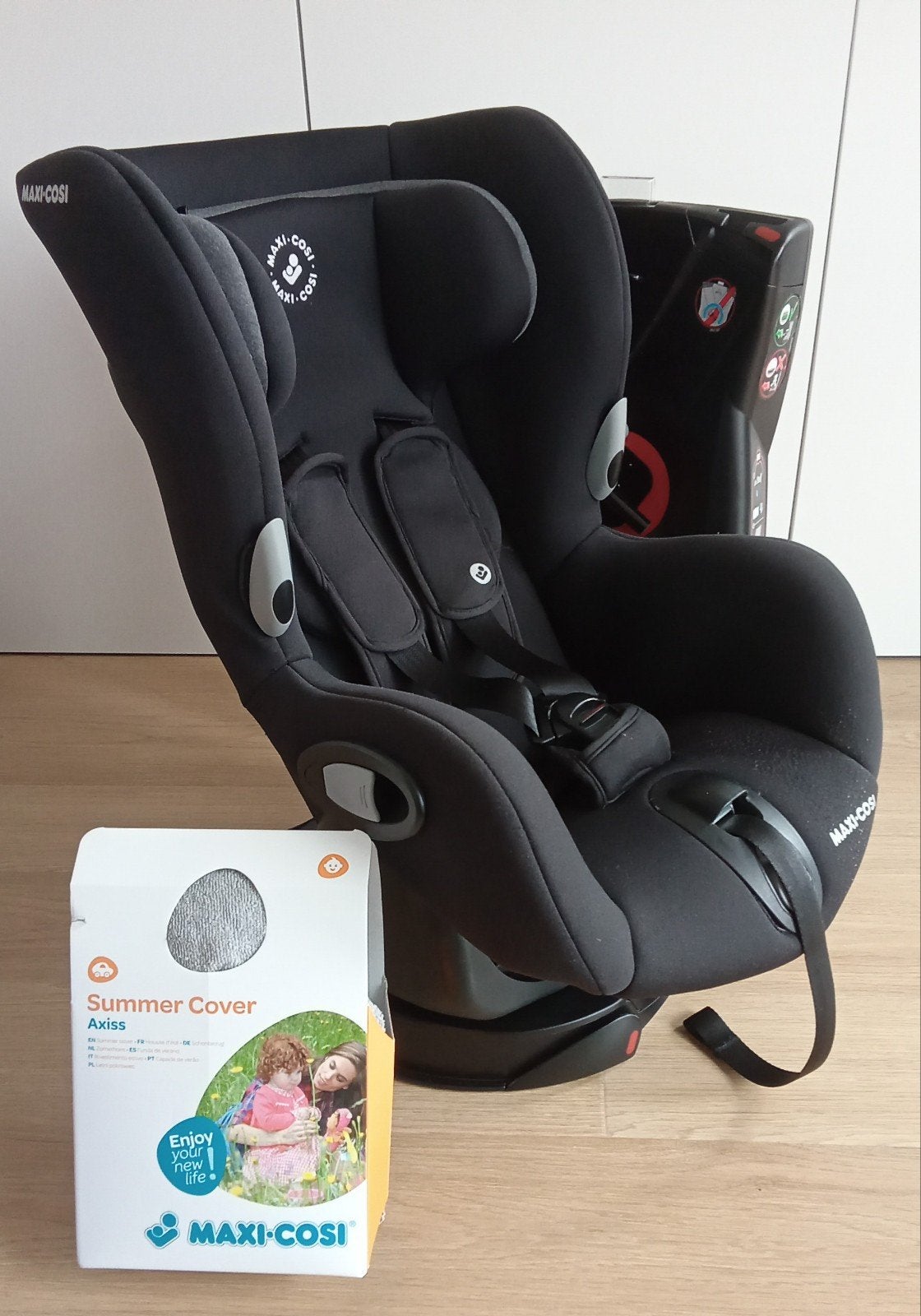 Maxi-Cosi autostoel Axiss 90° draaibaar + zomerhoes, Ceinture de sécurité, 0 à 18 kg, Enlèvement, Utilisé