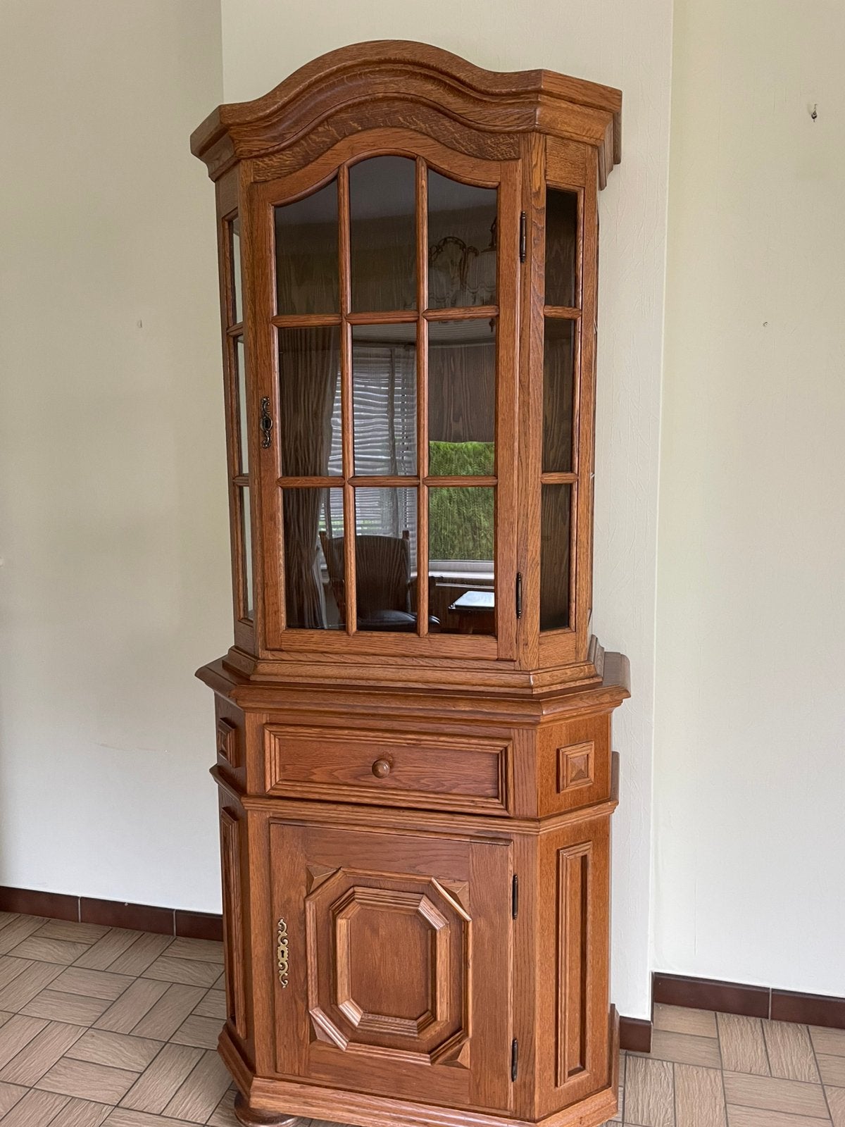 Vitrinekast - Buffetkast, Huis en Inrichting, Kasten | Buffetkasten, Gebruikt, 150 tot 200 cm, 50 tot 100 cm, 25 tot 50 cm, Eikenhout