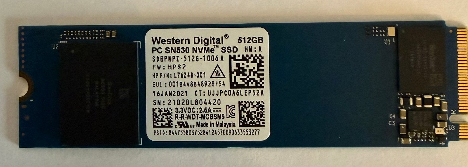 Western digital Ssd Nvme  512gb, Computers en Software, Intern, Gebruikt, SSD, Ophalen of Verzenden