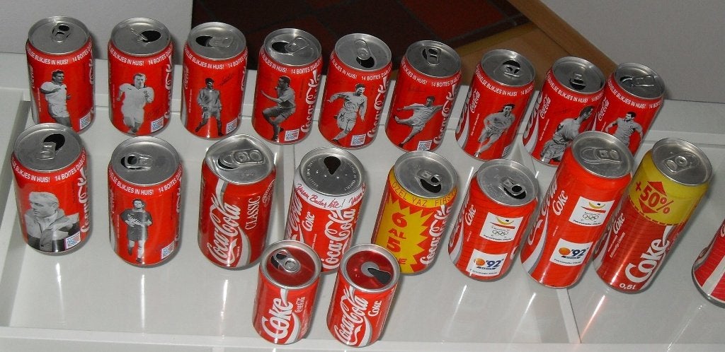 Lot de 11 Canettes des Diables Rouges World Cup 94 ( Vide ), Collections, Enlèvement, Utilisé, Autres types
