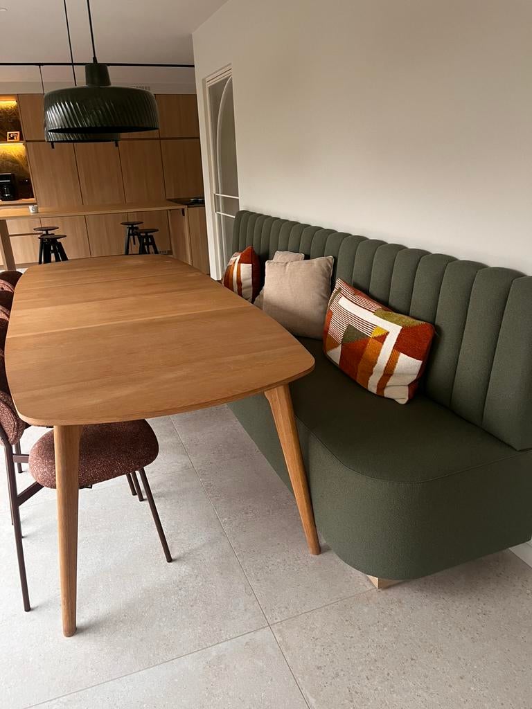 Houten tafel eikefineer, Huis en Inrichting, Tafels | Eettafels, Ophalen, Eikenhout, 200 cm of meer, 50 tot 100 cm