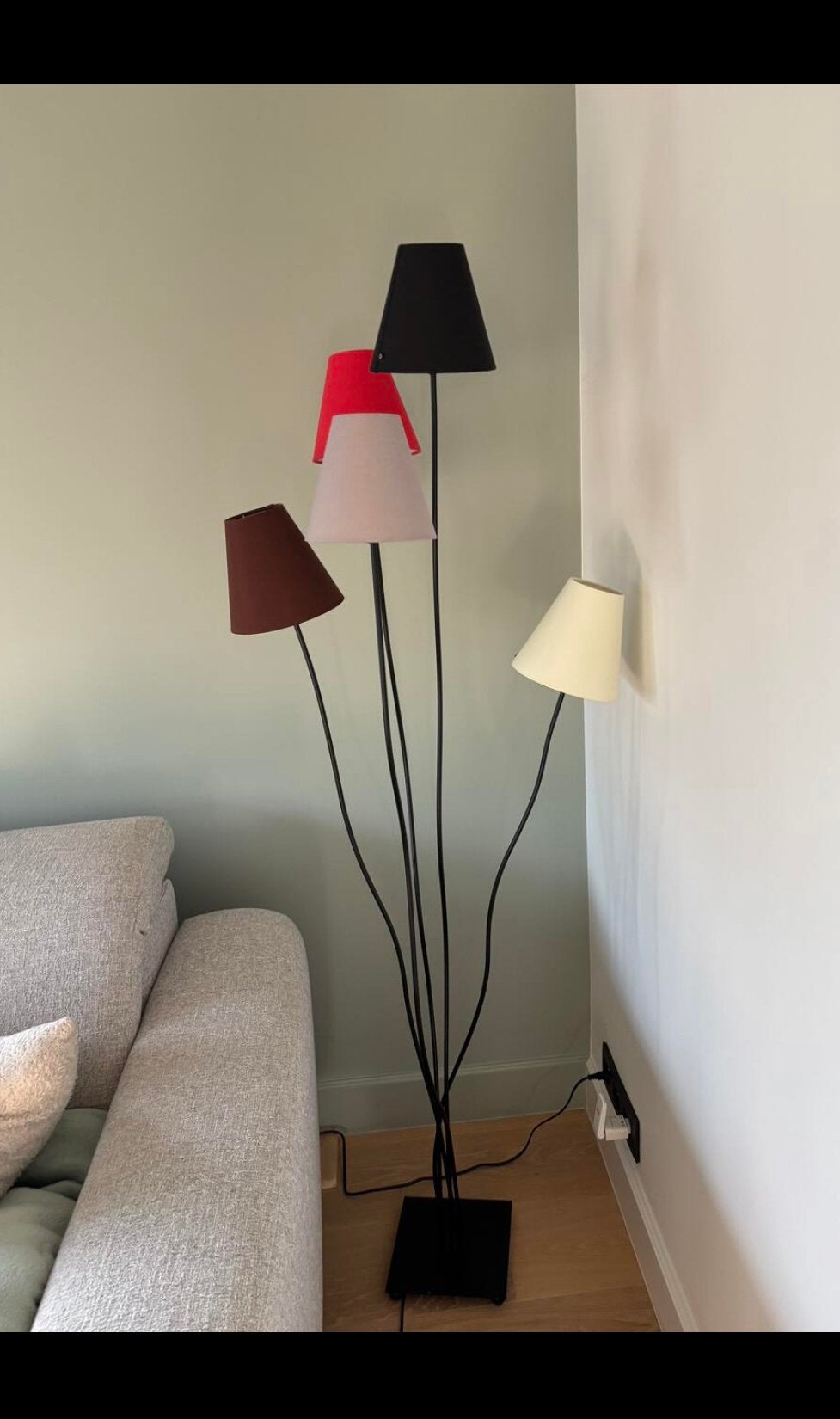 Kleurrijke staanlamp, Maison & Meubles, Comme neuf, E27 (grand), Métal, 150 à 200 cm