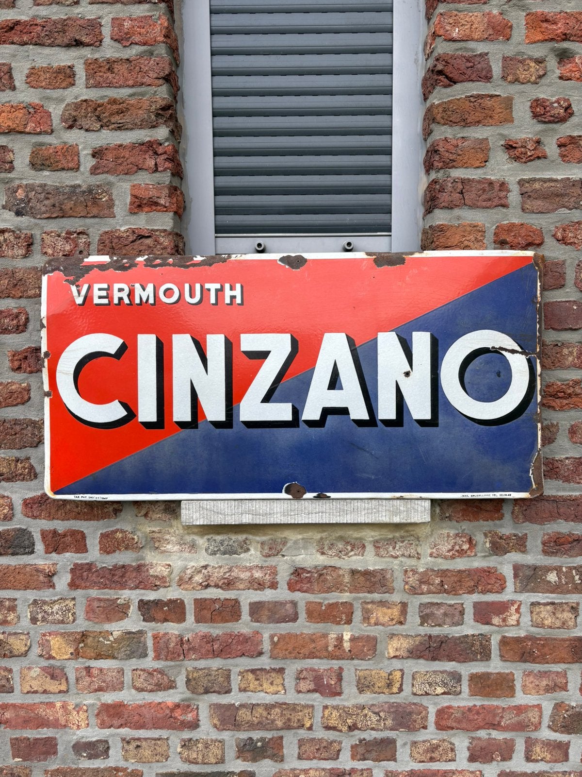 Emaille Cinzano, Collections, Marques & Objets publicitaires, Enlèvement, Comme neuf, Panneau publicitaire
