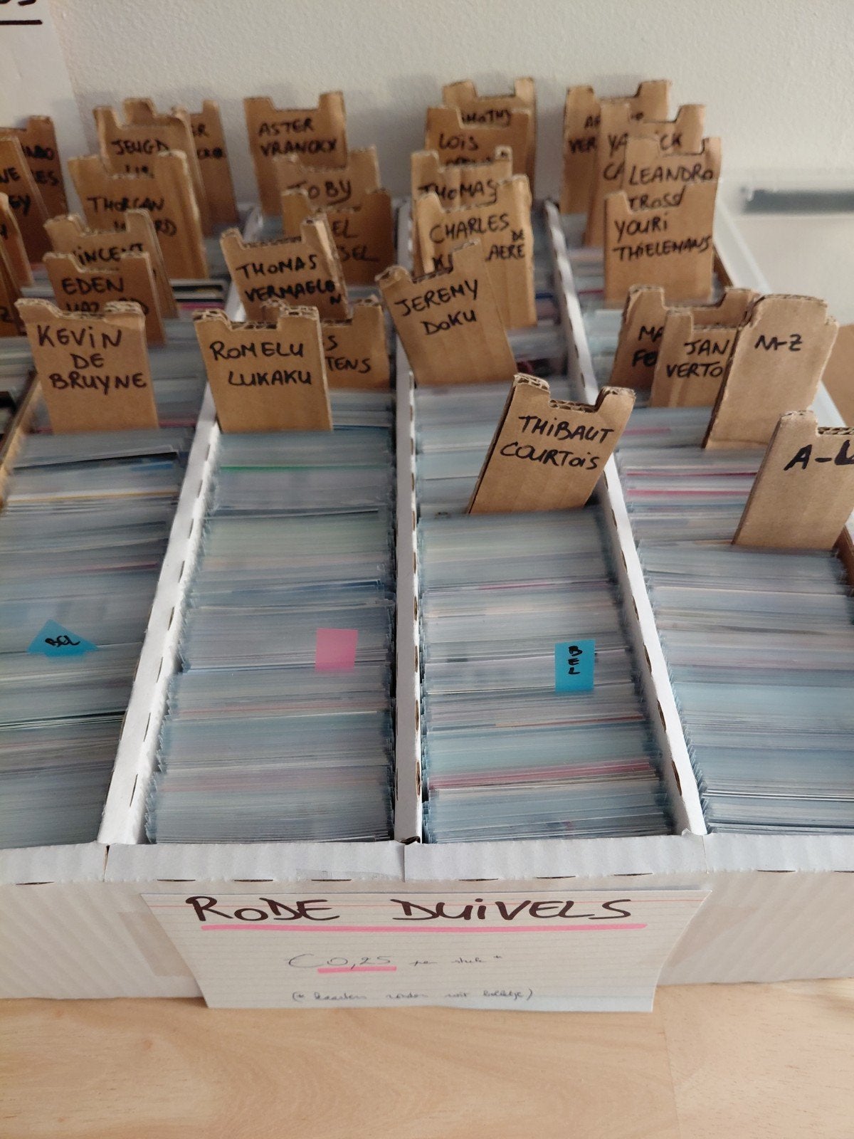Duizenden voetbalkaarten Rode Duivels Topps en Panini, Verzamelen, Ophalen of Verzenden