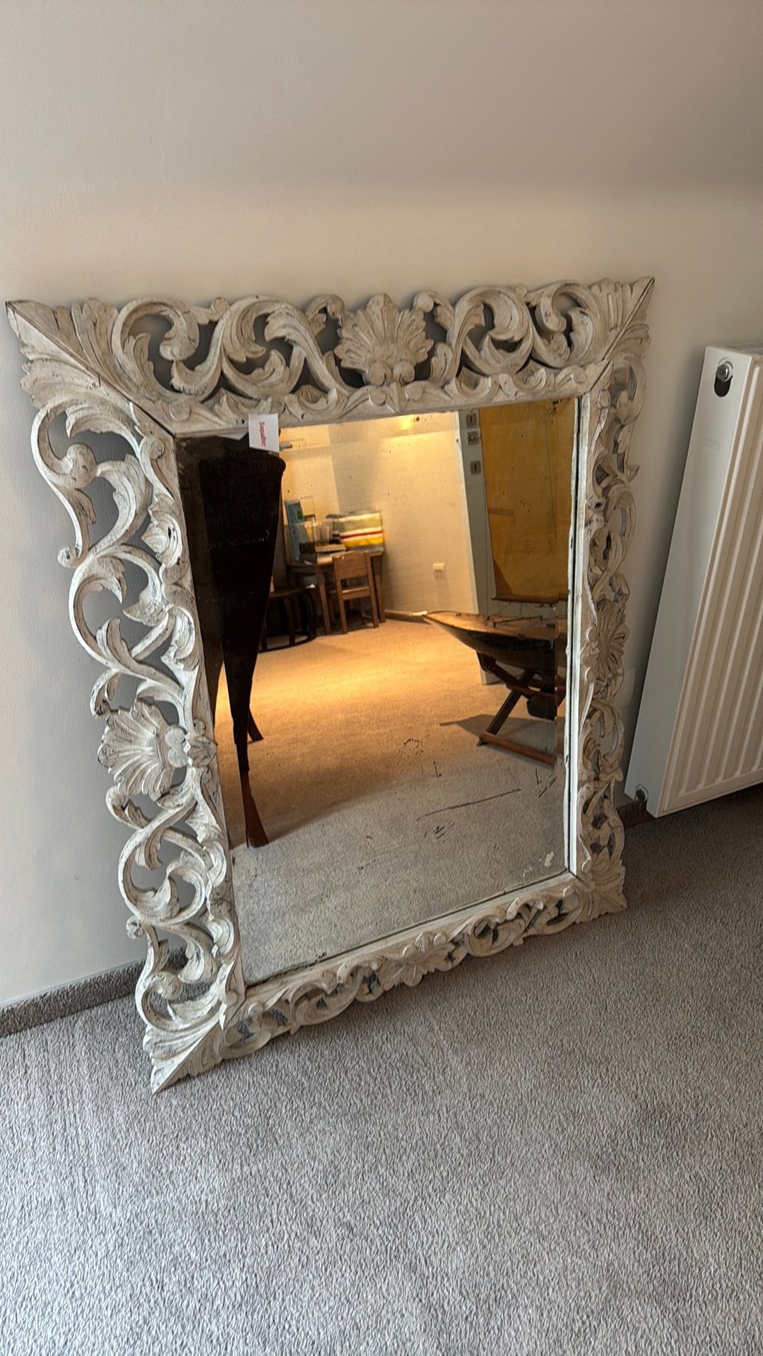 Barok Rococo spiegel, Ophalen, 100 tot 150 cm, Zo goed als nieuw, 75 tot 100 cm