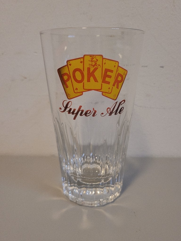 ancien verre à bière POKER super ale 33cl, Collections, Enlèvement ou Envoi, Utilisé, Verre ou Verres, Autres marques