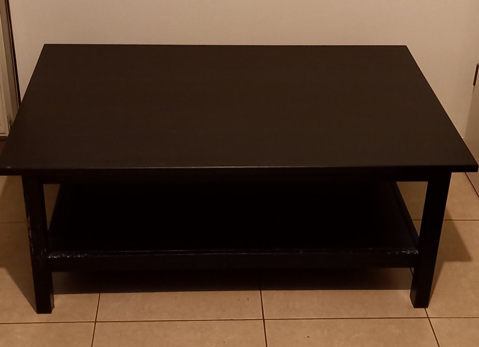Ikea salontafel in zwart-bruin., Ophalen, Gebruikt, Ikea, Rechthoekig