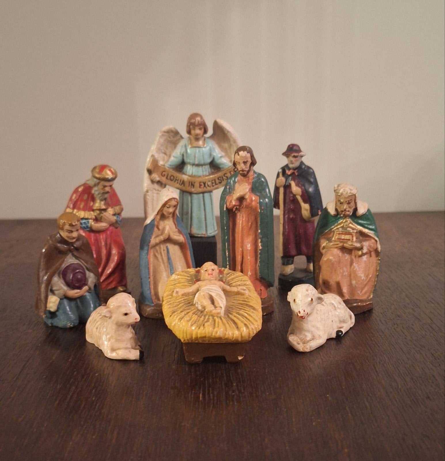 Nazaire Beeusaert (NB Belgium) – 10-delige kerstgroep, Antiek en Kunst, Antiek | Religieuze voorwerpen, Ophalen of Verzenden
