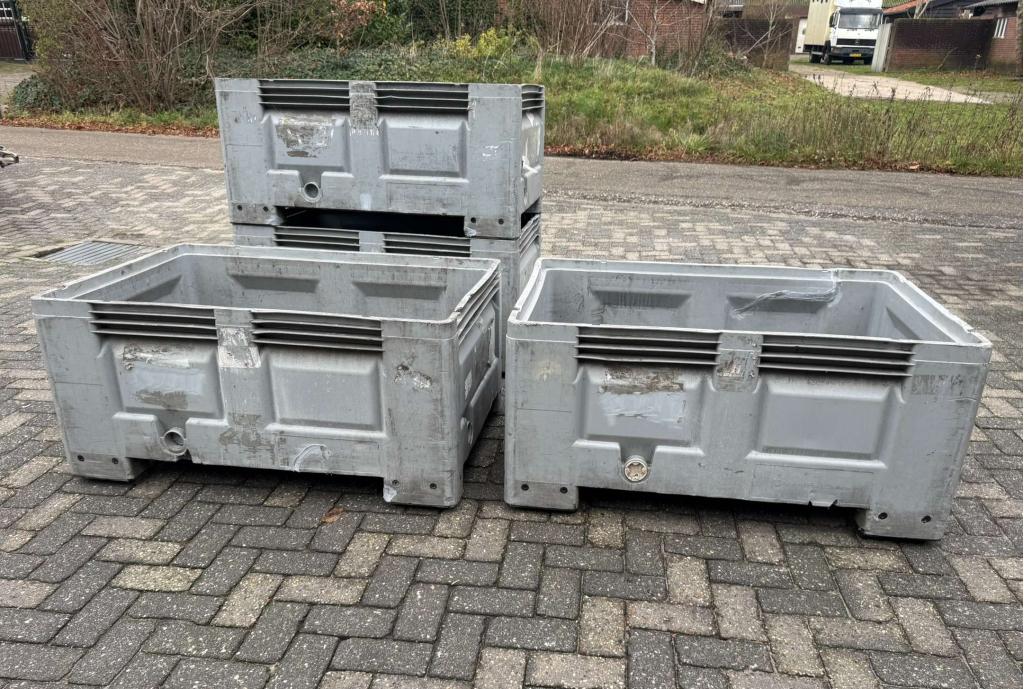 Grijze kunststof palletbox 120x80x58cm , puppy bak box, Niet ingevuld, Enlèvement ou Envoi, Niet ingevuld, Utilisé
