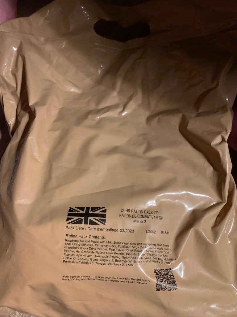 MRE EPA Ration 24h Britannique, Envoi, Armée de terre, Autres types