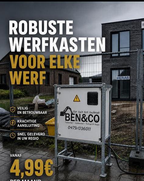 WERFKASTEN VANAF €4,99/MAAND, Doe-het-zelf en Bouw, Elektriciteit en Kabels, Ophalen